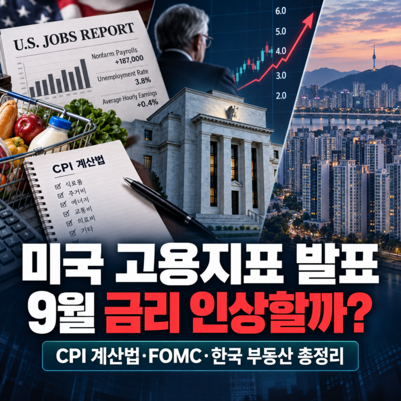 미국 고용지표 발표 후 9월 금리인상 단행되나 — CPI 계산법·금리전망·한국 부동산 관계 완....