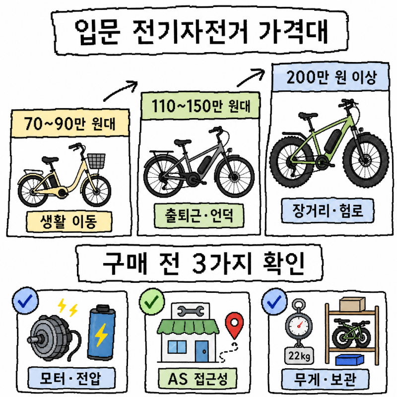 전기자전거 입문 추천 PAS 스로틀 차이 면허 자전거도로 가격대까지