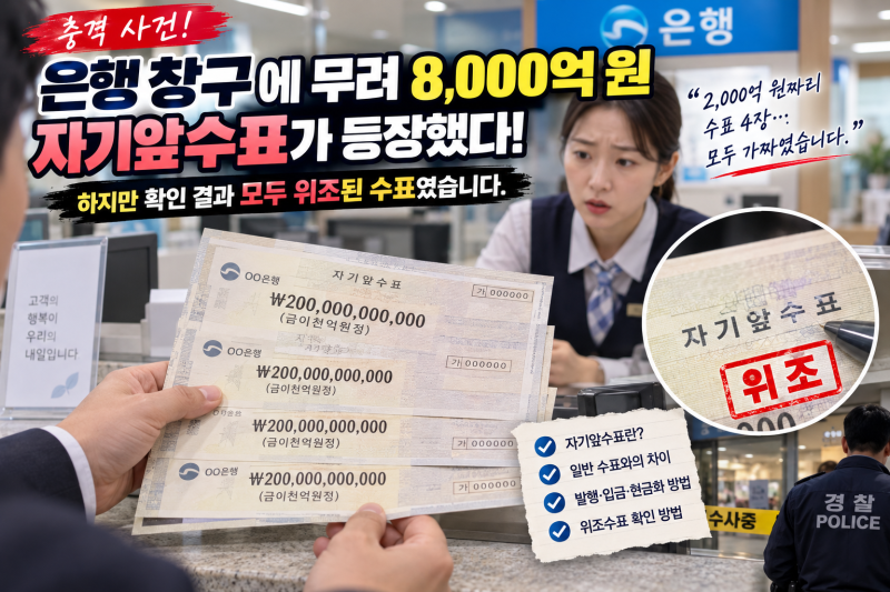 [보도 이슈] "2,000억 위조 자기앞수표 4장…" 자기앞수표 뜻과 사용법 총정리
