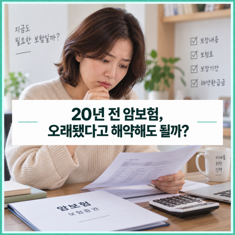 20년 전 암보험, 오래됐다고 해약해도 될까? 갑상선암 보험금은 지금과 다를 수 있습니다