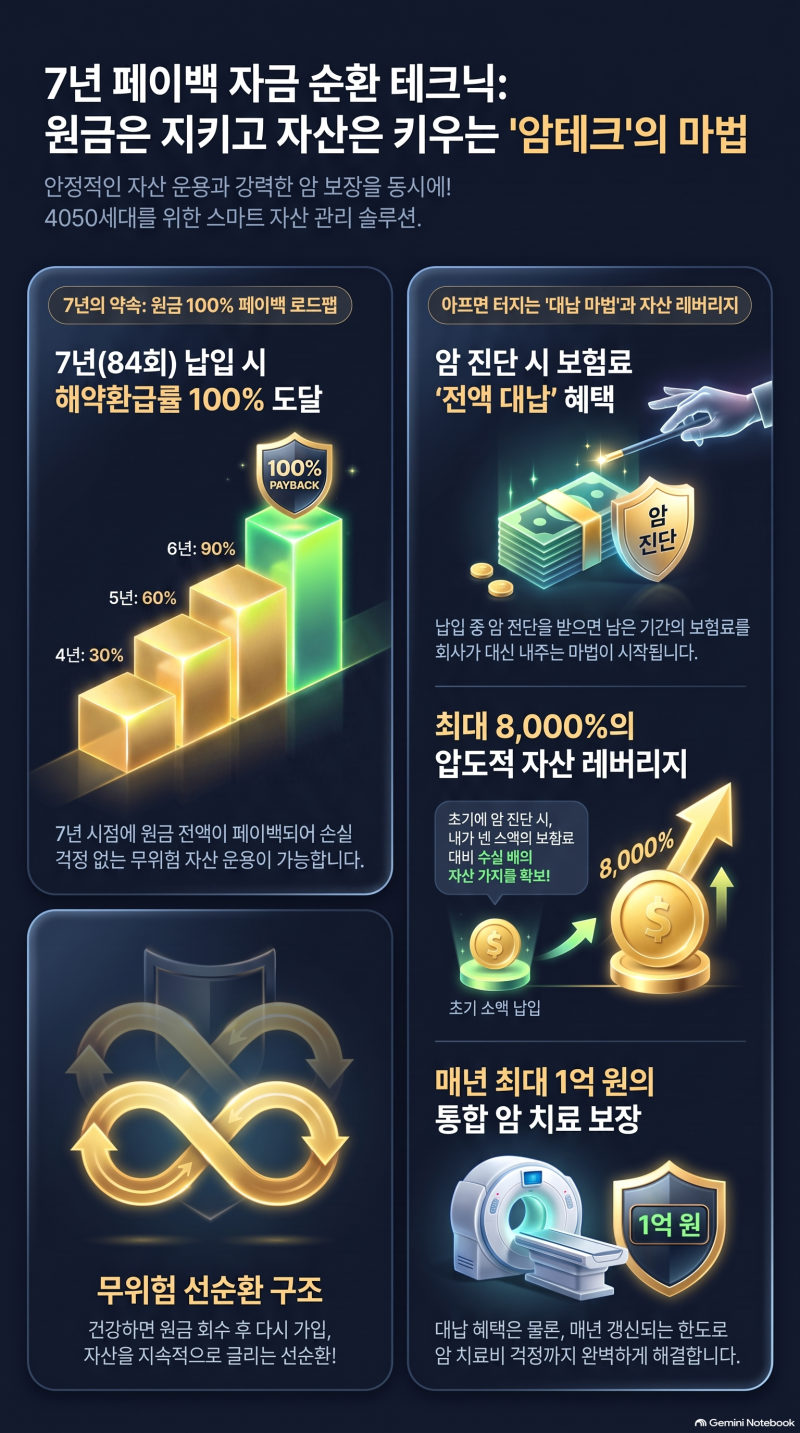 [암테크 특집 #2] 아프지 않아도 100% 환급! '7년 페이백(Pay-Back)' 자금 순환 테크닉