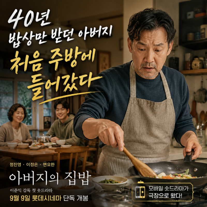 이준익 감독의 첫 숏드라마,“40년 연기한 정진영이 대표작으로 꼽았다…이번엔 ‘아버지의 ....