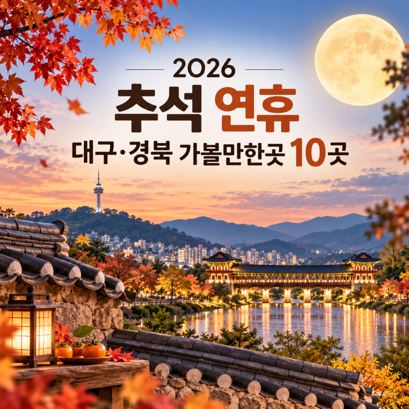 2026 추석 연휴 대구·경북 가볼만한곳 10곳｜가족 나들이 여행지 추천
