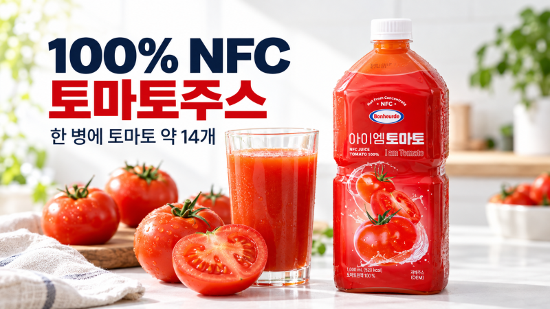 보넬드 아이엠 토마토주스｜토마토 14개를 한 병에 담은 100% NFC 원액