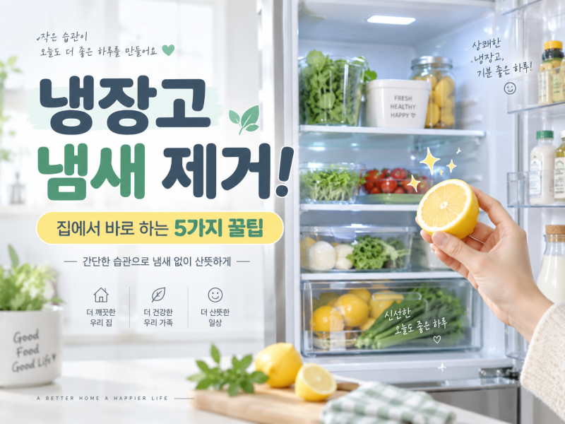 냉장고 냄새 제거! 집에서 바로 하는 5가지 생활꿀팁