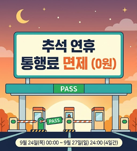 2026 추석 고속도로 통행료 면제 기간 & 정체 피하는 꿀팁 총정리