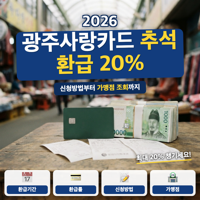 광주사랑카드 9월 추석 환급 12% 총정리 (+ 충전 지원금 8%, 가맹점 조회)