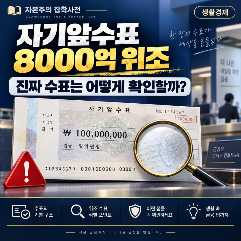 자기앞수표 8000억원 위조, 진짜 수표는 어떻게 확인할까｜조회·입금·분실 대처법