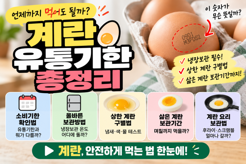 계란 유통기한 총정리｜냉장보관 며칠? 삶은 계란·상한 계란 구별법