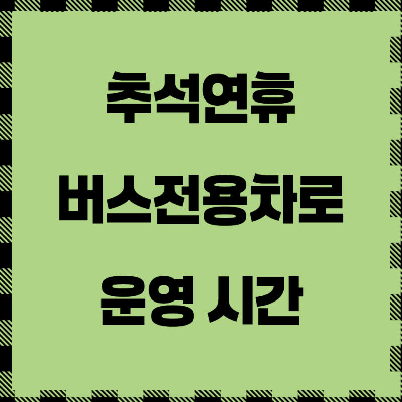 명절 고속도로 버스전용차로 가이드｜운영 시간·탑승 규정·과태료 감면 불가