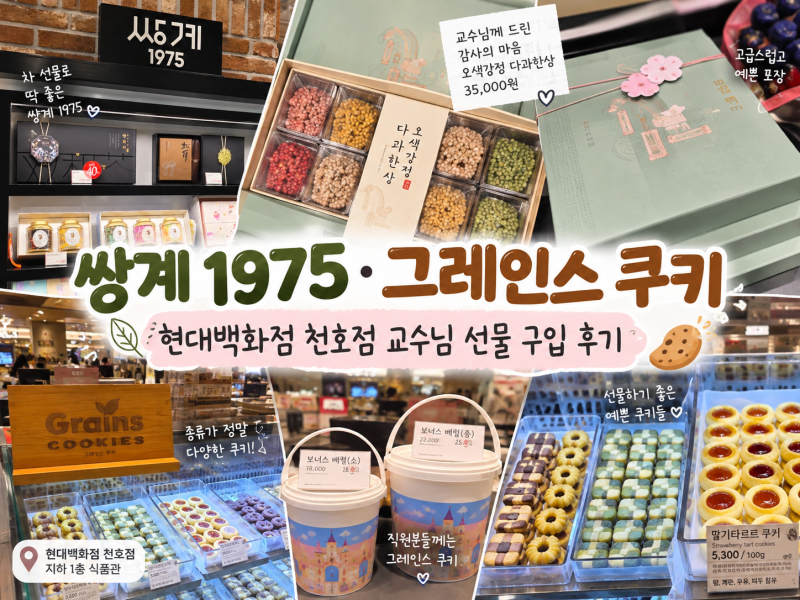 쌍계명차·그레인스 쿠키｜현대백화점 천호점 감사 선물 구입 후기