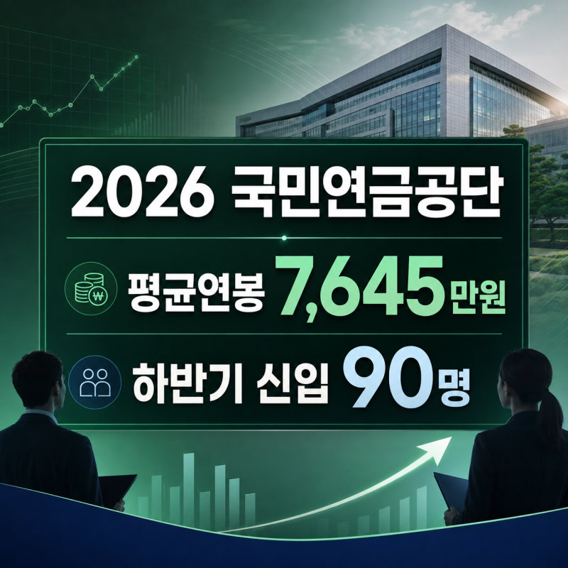 2026 국민연금공단 평균연봉 7,645만원 신입초임은?