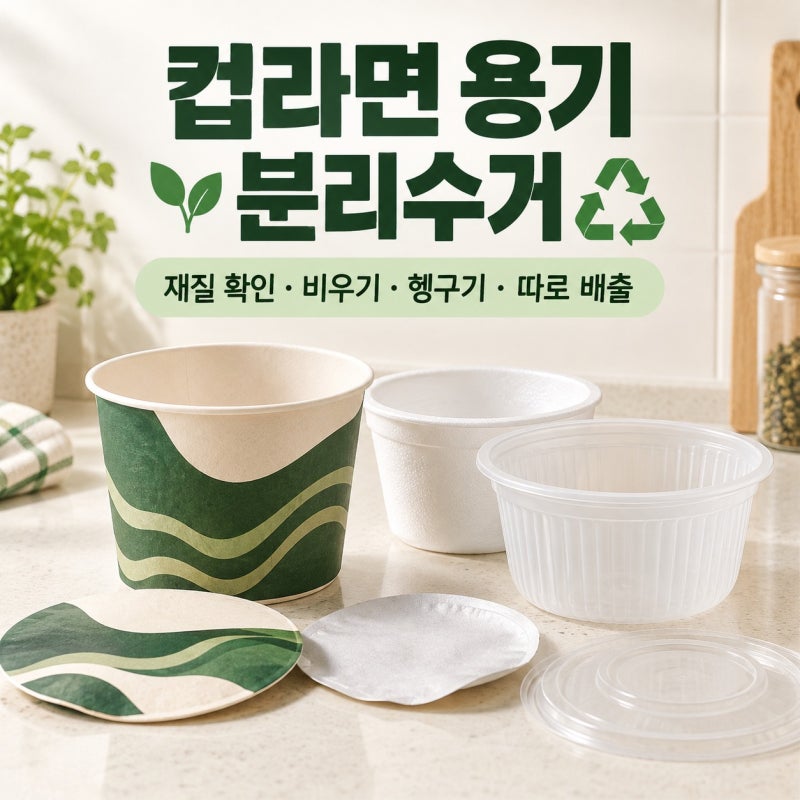 컵라면 용기 분리수거 종이 플라스틱 스티로폼 헷갈리지않게 버리는 방법 정리