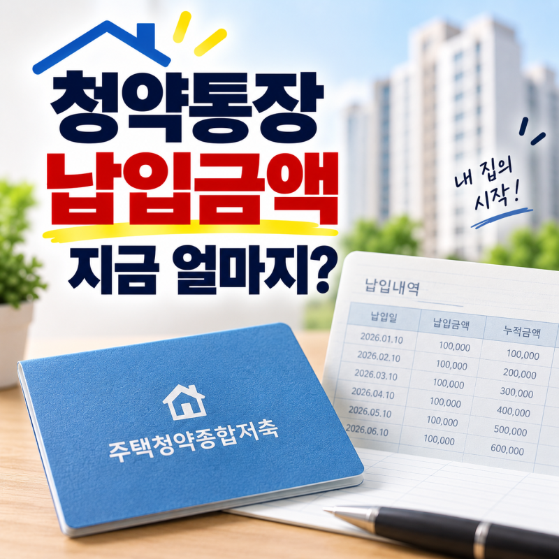 "내 통장에 쌓인 납입금액은 얼마지?" 청약통장 납입횟수와 인정금액 조회 방법부터 주택청....