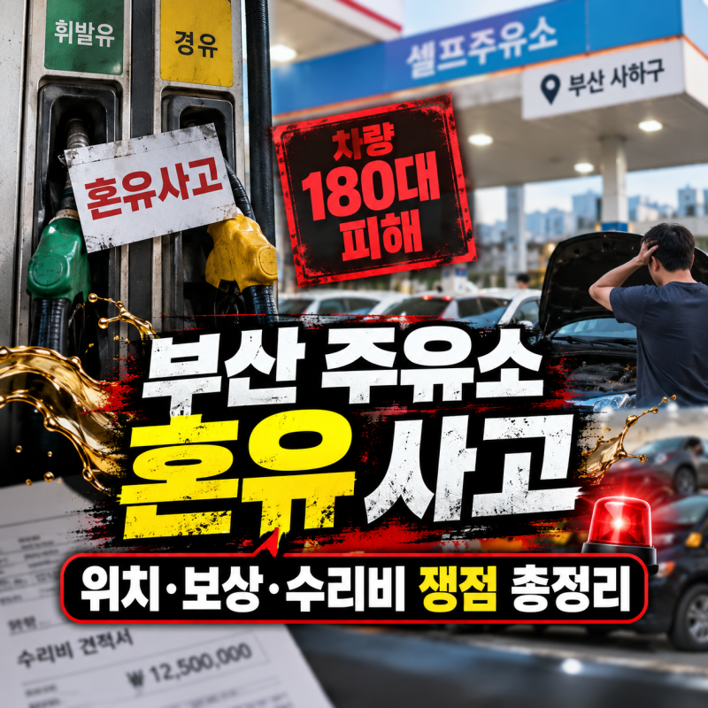 부산 주유소 혼유 사고, 차량 180대 피해…사하구 위치·보상·수리비 쟁점 총정리