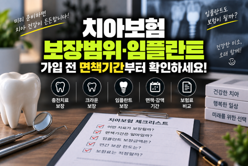 치아보험 보장범위·임플란트 보험, 면책기간부터 확인하세요