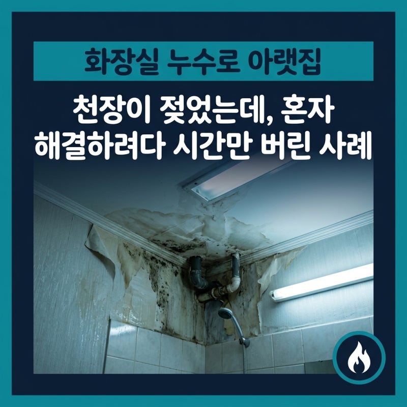 화장실 누수로 아랫집 천장이 젖었는데, 혼자 해결하려다 시간만 버린 사례
