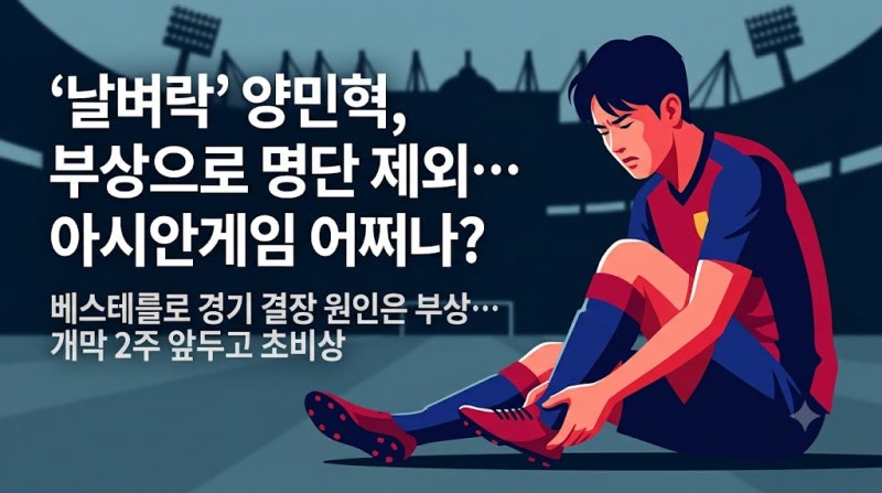 병역 혜택 걸린 아시안게임 2주 앞두고… 양민혁 부상 명단 제외, 이민성호 초비상 걸렸을까?