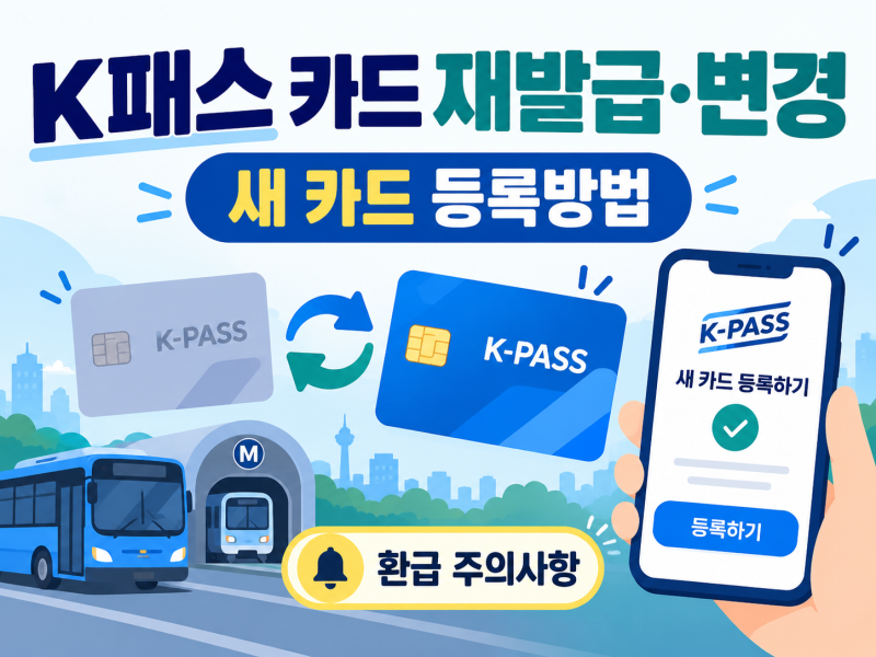 K패스 카드 재발급·변경했다면? 새 카드 등록방법과 환급 주의사항