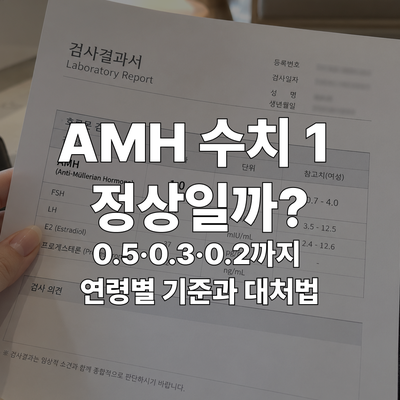 AMH 수치 1 정상일까? 0.5·0.3·0.2까지 연령별 기준과 대처법