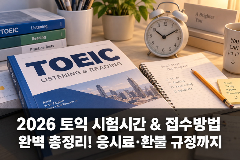 2026 토익 시험시간 & 접수방법 완벽 총정리! 응시료·환불 규정까지