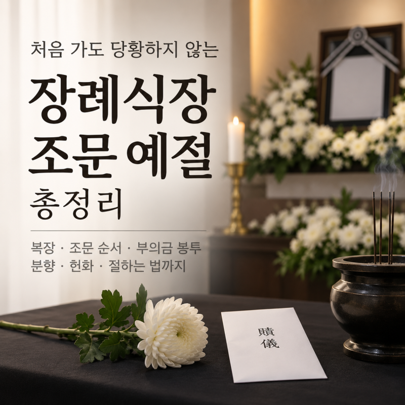 장례식장 조문 예절 총정리 | 복장·조문 순서·부의금 봉투 쓰는 법·절하는 법까지