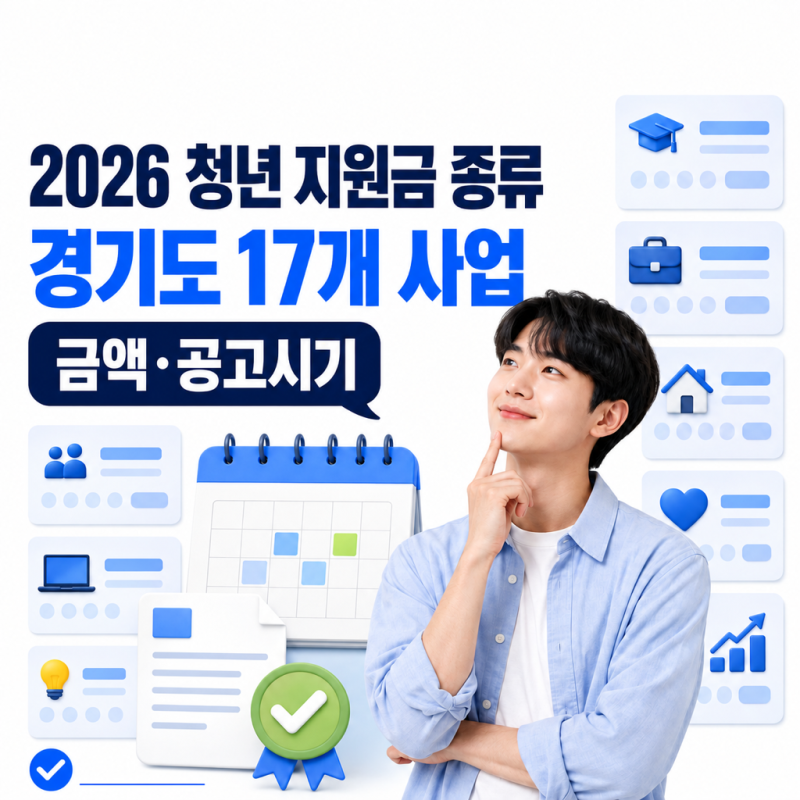 2026 청년 지원금 종류｜경기도 17개 사업 금액·공고시기 정리