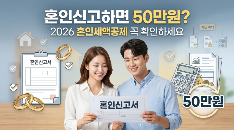 2026 혼인신고 혜택 총정리｜혼인 세액공제 50만 원 꼭 확인하세요