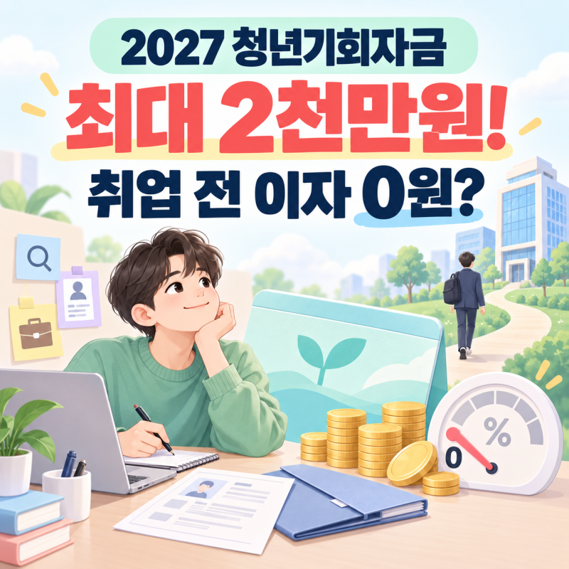 "2027년 청년기회자금 최대 2천만원!" 취업 전까지 정말 이자 안 낼까?