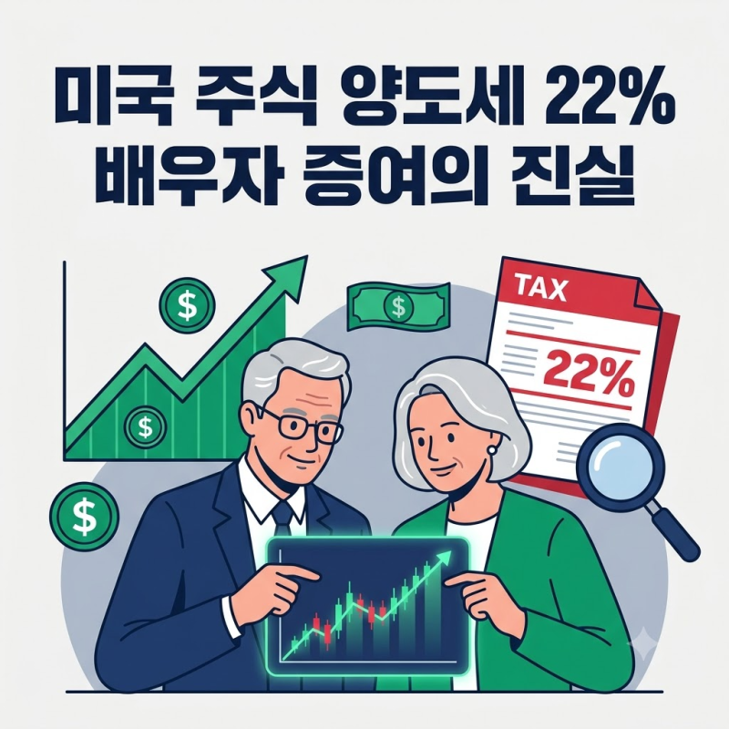 미국 주식 양도소득세 22% 폭탄 피하기? 배우자 증여 후 바로 팔면 큰일 납니다 (개정 세법 팩....