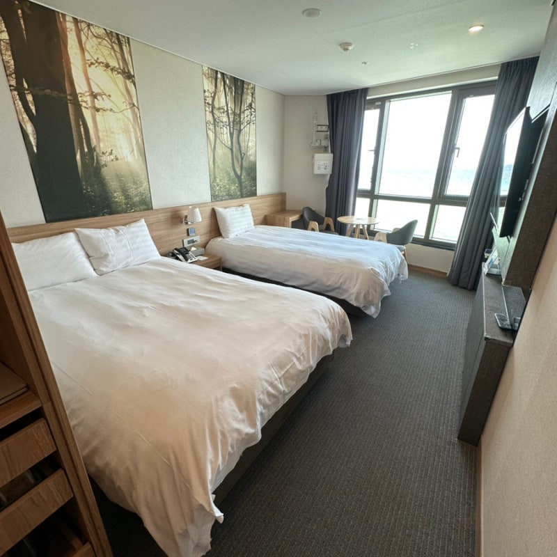 Jeju Gloucester Hotel Hamdeok Deluxe Twin Room with Ocean View (Hamdeok Ocean View Hotel)