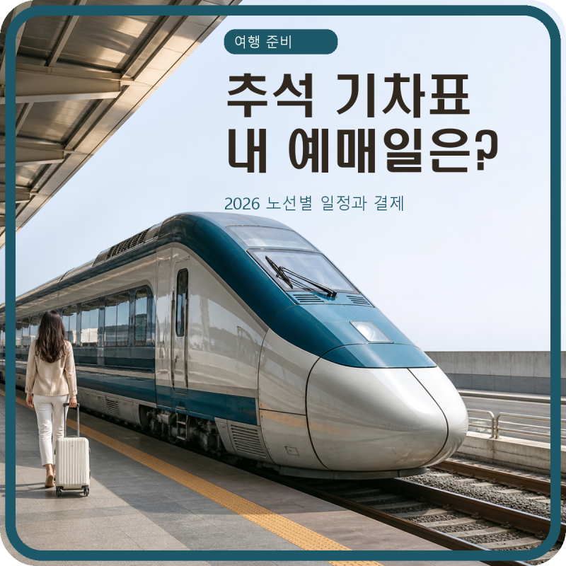 2026 추석 기차표 예매, 내 노선 날짜와 결제기한 찾기