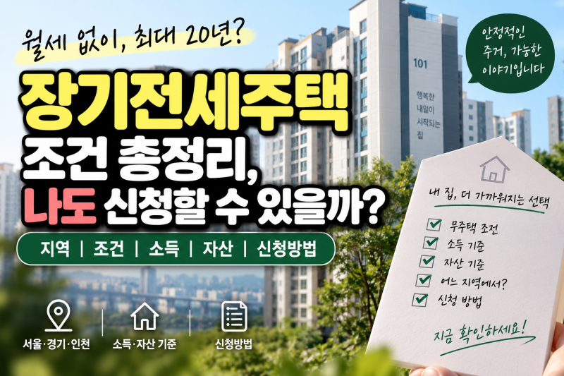장기전세주택 나도 신청 가능할까? 소득·자산 기준과 신청방법