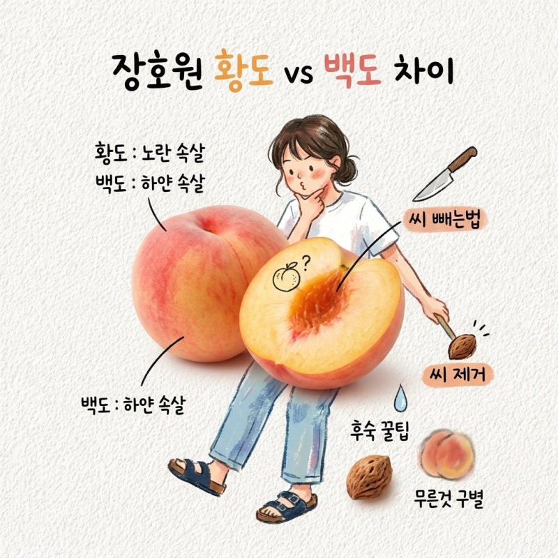 철 지나면 못 만남 장호원황도 복숭아 황도 백도 차이 후숙 씨빼는법 무른것 구별