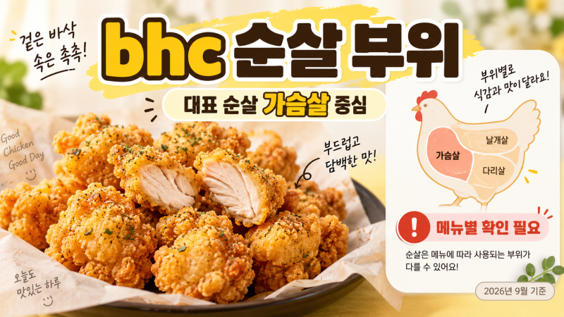 bhc 순살 부위 정리 및 추천 메뉴