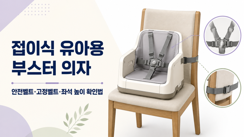 접이식 유아용 부스터 의자, 안전벨트·고정벨트 확인 순서