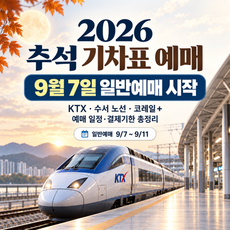 2026 추석 KTX 예매 놓치지 마세요｜수서 10일·경부선 11일