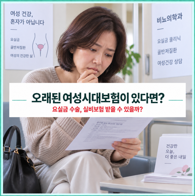 요실금 수술하면 실비보험 받을 수 있을까? 오래된 ‘여성시대보험’이 있다면 꼭 확인하세....