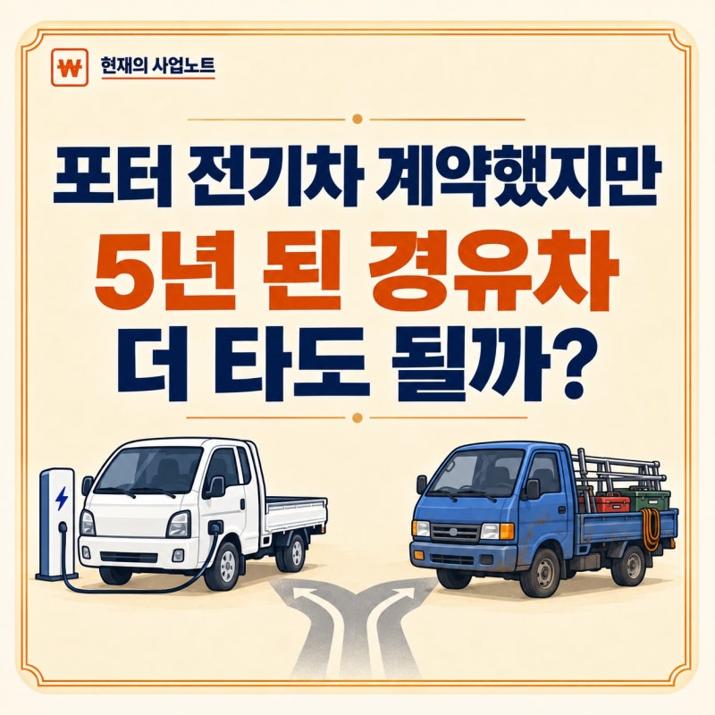 포터 전기차 계약했지만 고민되는 이유, 5년 된 경유차 더 탈까?