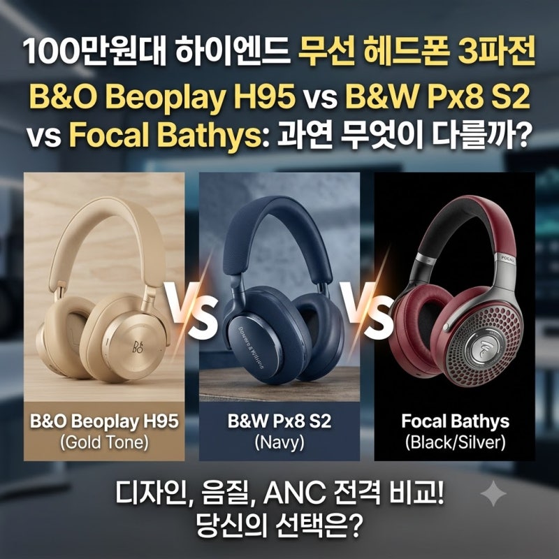 100만원대 무선 헤드폰 3대장, B&O H95 vs B&W Px8 S2 vs Focal Bathys
