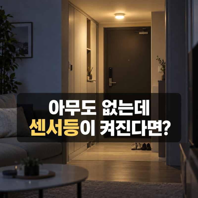 현관 센서등이 혼자 켜진다면? 벌레·감지각도·고장 확인 순서