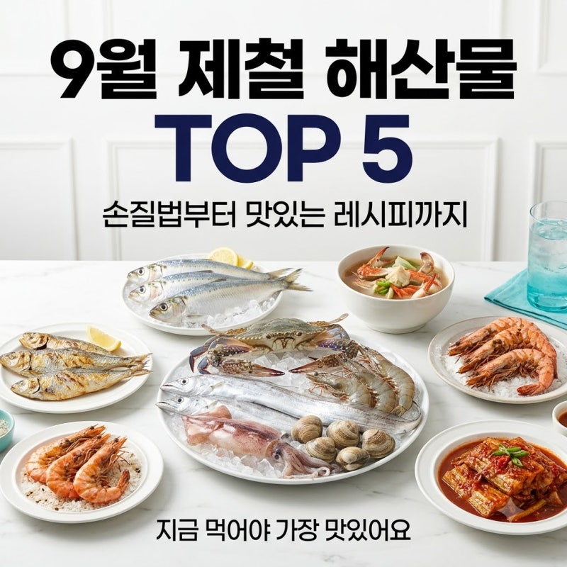 9월 제철 해산물 Top 5와 맛있게 즐기는 손질법과 레시피까지
