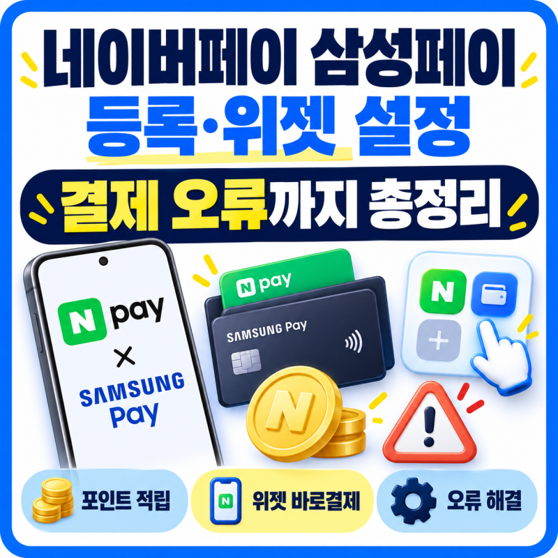 네이버페이 삼성페이 등록 위젯 설정 결제 오류까지 총정리