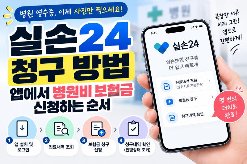 실손24 청구 방법, 앱에서 병원비 보험금 신청하는 순서