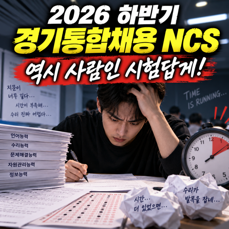 2026년 하반기 경기도 통합채용 역시 사람인 시험답게 나왔다