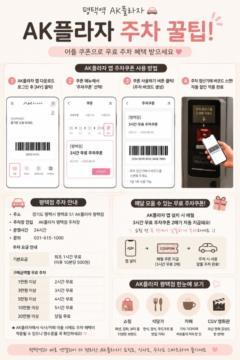 평택역 AK플라자 무료 주차 방법 | 더는 헤매지 마세요