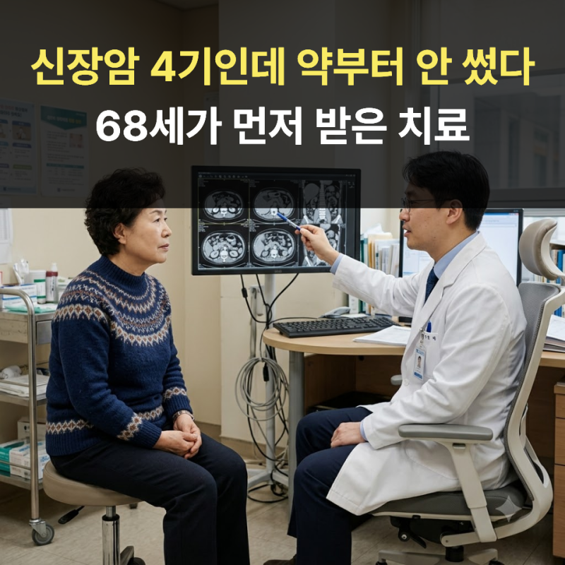 신장암 4기인데 약부터 안 썼다...68세가 먼저 받은 치료