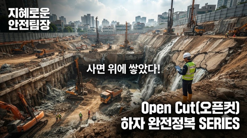 9. 오픈컷 사면 상부에 장비·토사를 적치하면 왜 붕괴하는가? 상재하중·사면안정·단부 적치....