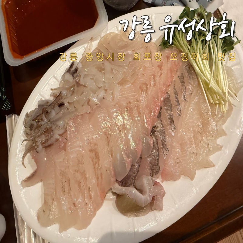 강릉중앙시장회포장 오징어회 웨이팅 맛집 추천 유성상회 후기