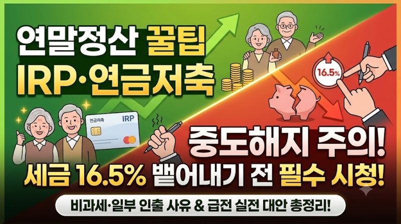 IRP·연금저축 중도인출 가능 사유와 중도해지 시 기타소득세(16.5%) 불이익 총정리
